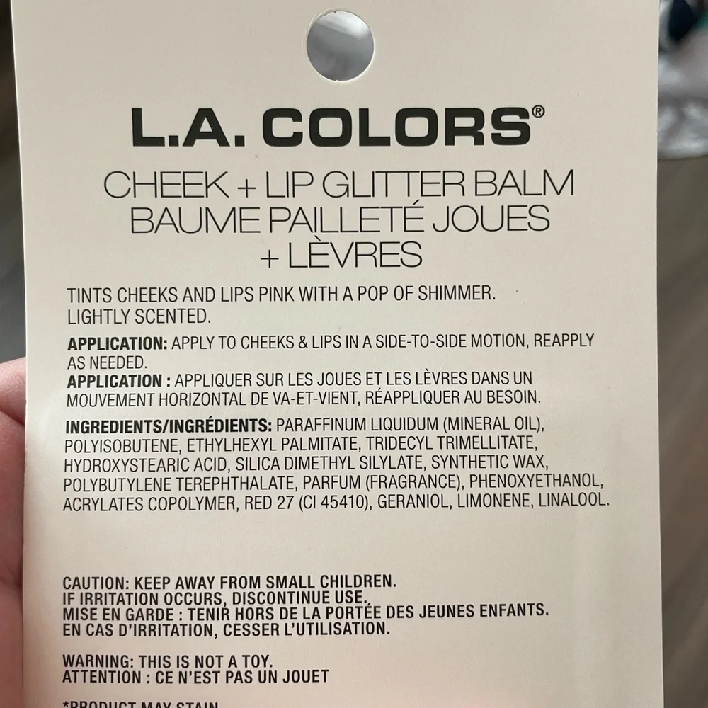 L.A. Colors Cheek + Lip Glitter Balm - Peach - NWT